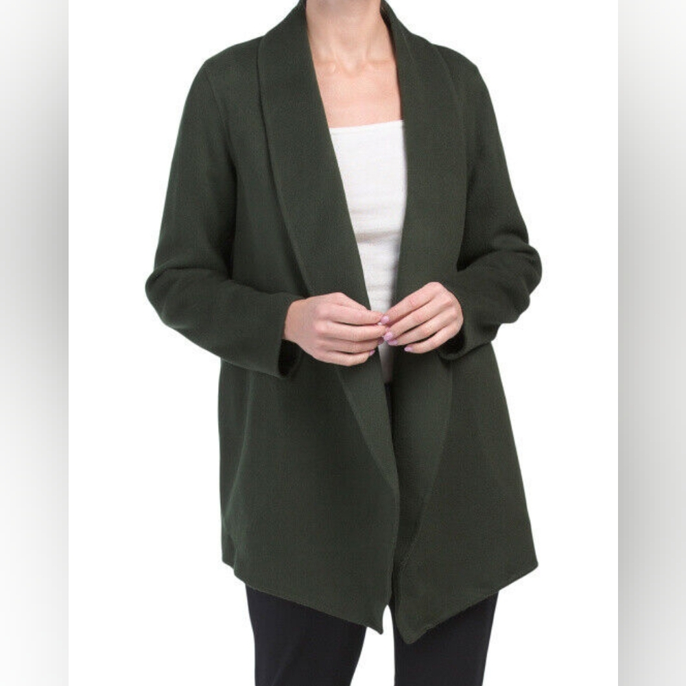 THEORY Women's Army/Olive Green Open Front Jacket